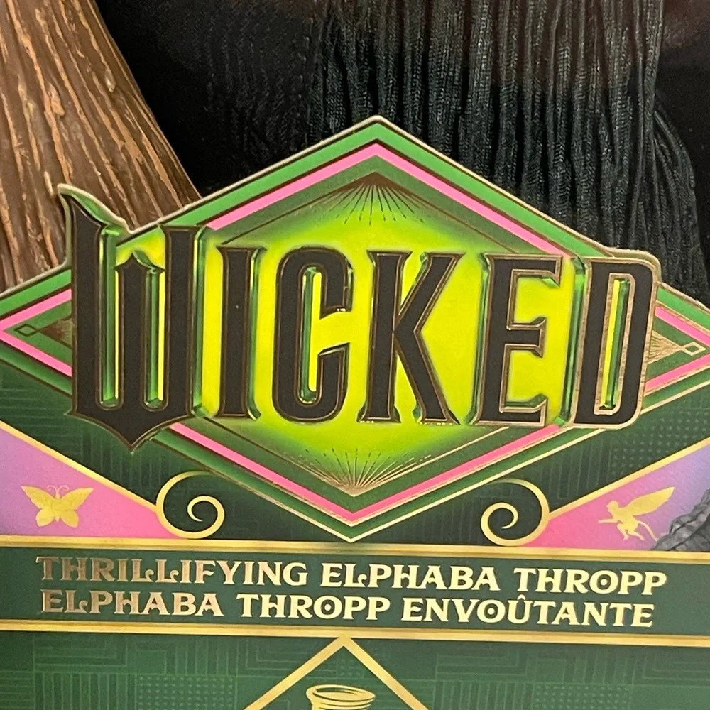 Mattel Wicked Elphaba Doll with Broom, Hat, Boots & Grimmerie/Black Outfit - NIP